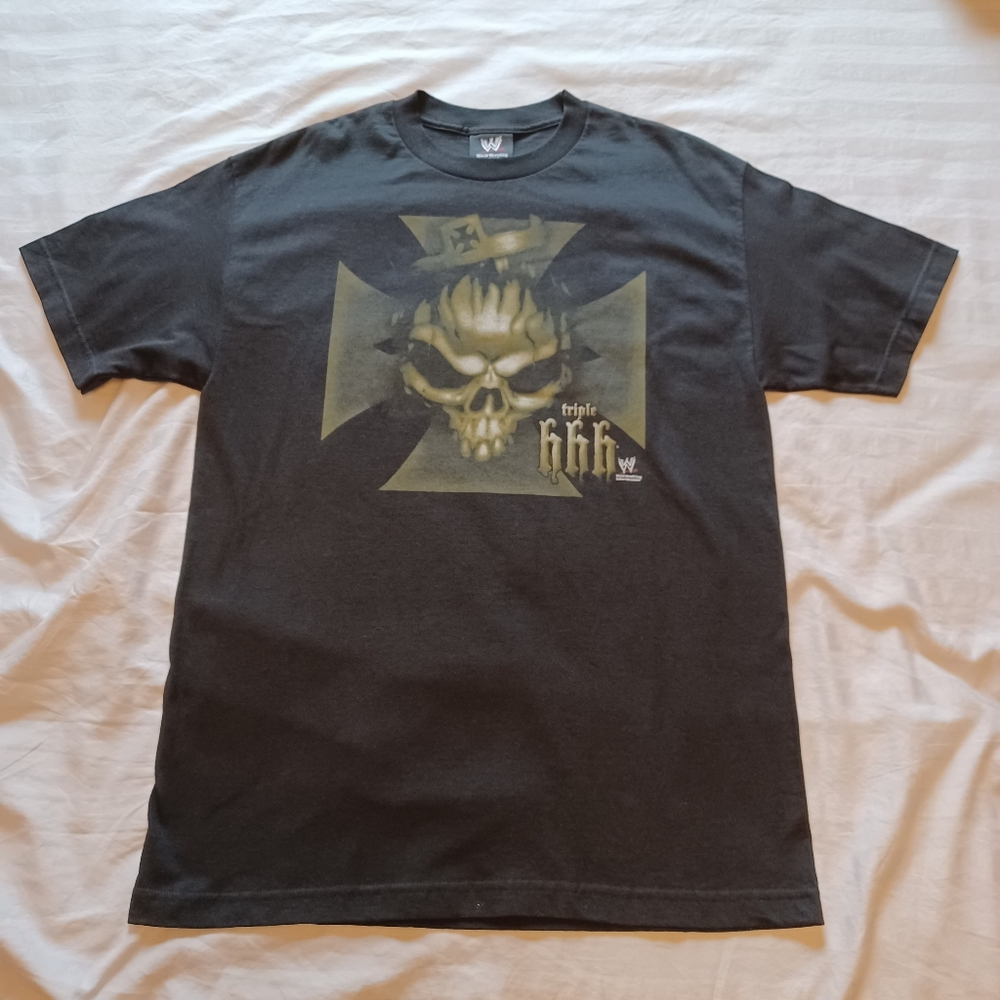 Vintage 2002 Y2K WWE Triple H "King of Kings" Black T-Shirt Adult L Wrestling